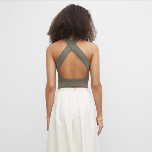Club Monaco Olive Halter Top - Picture 2 of 6